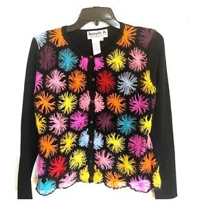 Sweet colorful sweater top black/multi 🌈cardigan